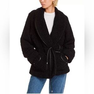 SIMKHAI Kimia Tie Waist Coat Large Balck